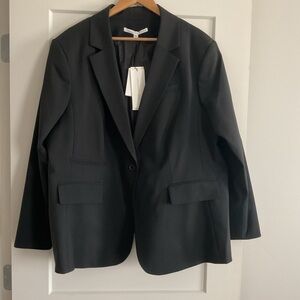 Veronica Beard Black Single-Button Tailored Blazer